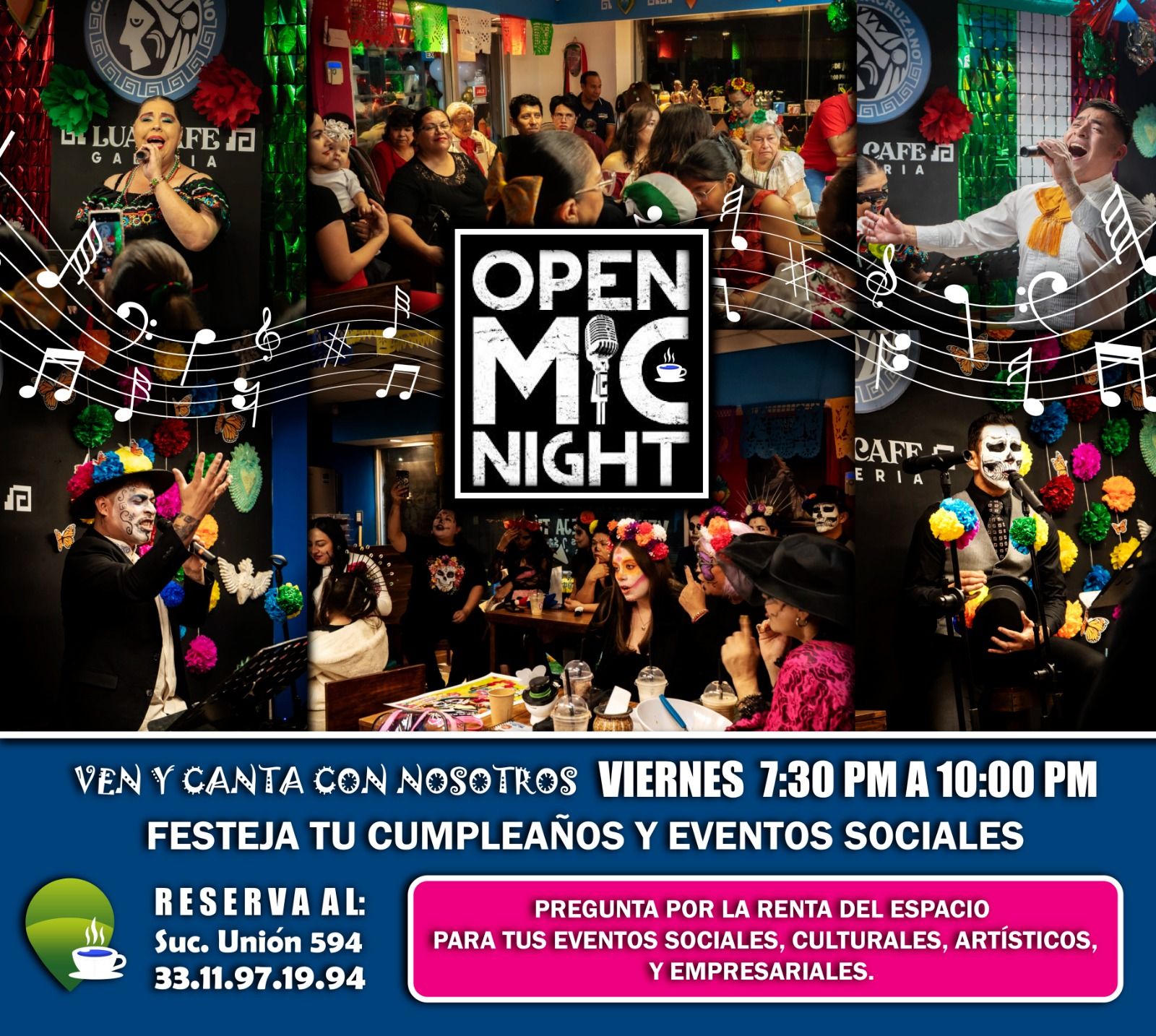 Evento Open Mic Night en Lua Cafe